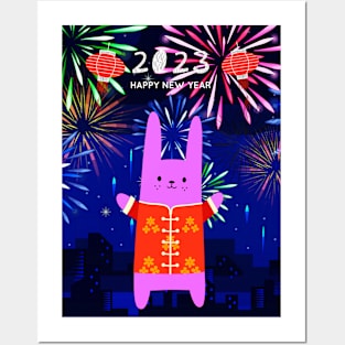 Happy New Year 2023 - Year Of The Rabbit Posters and Art